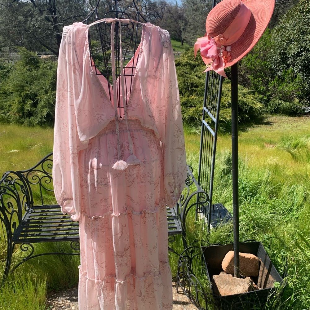 Kreativekristen upcycled Pink wide brim straw Hat with Floral Accents,HP25 - Picture 8 of 8
